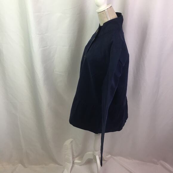 Denim & Co Twill Peplum Waist Jacket Navy XS - Picture 11 of 15